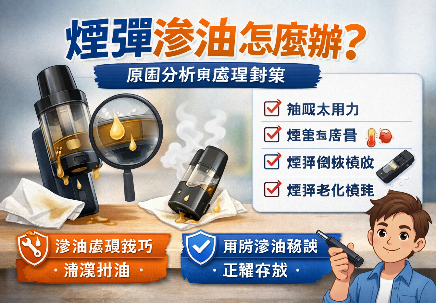 煙彈滲油
