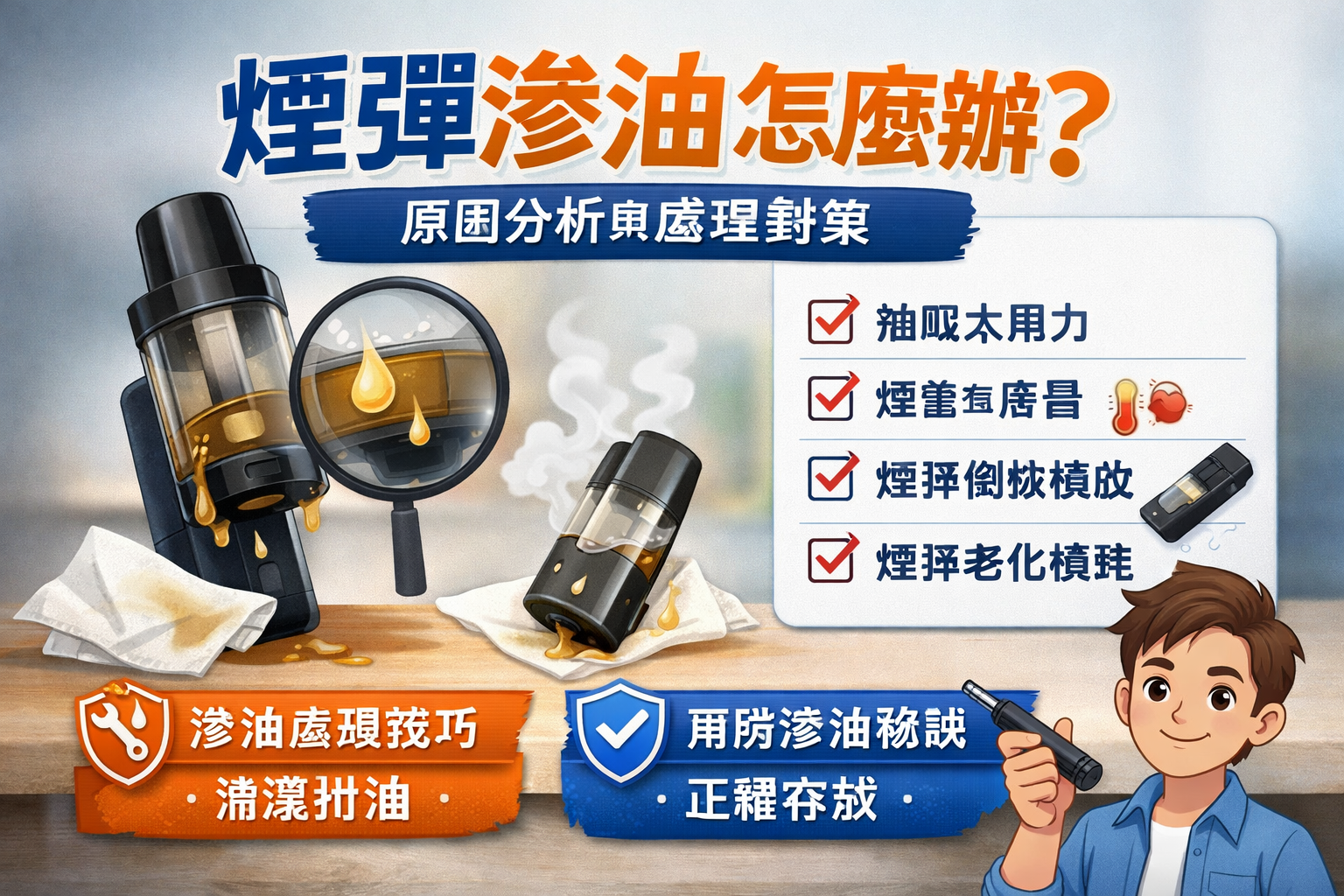 煙彈滲油